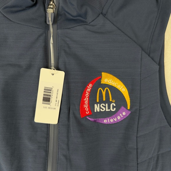 Johnnie-O Victoria Performance NWT McDonald's Nslc Vest Womens M Navy Full Zip - Picture 2 of 10